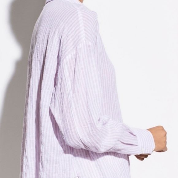 Cotton Blend Patch Chest Pocket Long Sleeves Top - Picture 7 of 9